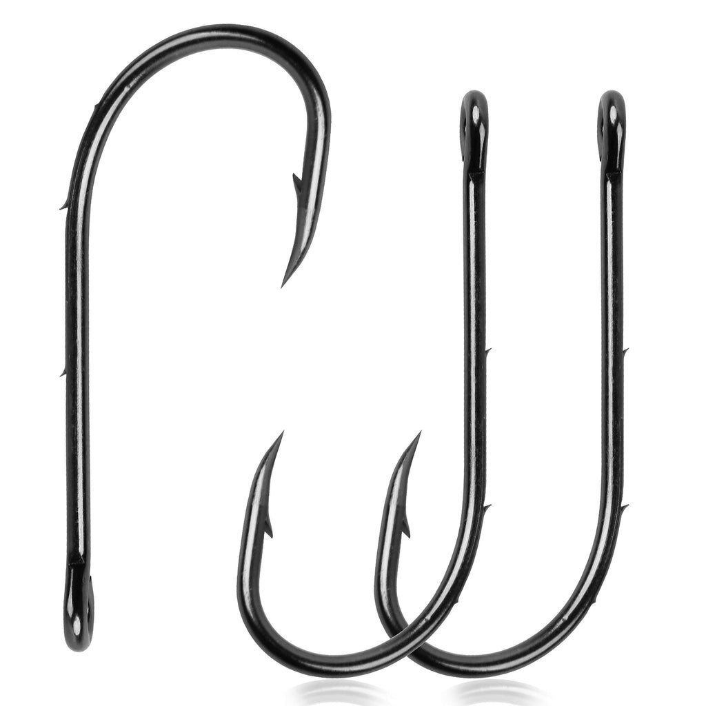 Baitholder Fishing Hooks,120pcs Barbed Long Shank Beak Baitholder Hooks Size 4-6/0 Carbon Steel Offset Jig Fish Hooks 2 Barbs for Saltwater Freshwater 2/0 120PCS - BeesActive Australia