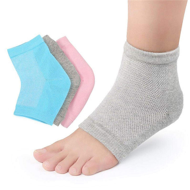 Runee Moisturizing Gel Heel Socks Open Toe For Dry, Hard, Rough, And Cracked Skin - Treatment Care For Softer Heel, 3 Pair - BeesActive Australia