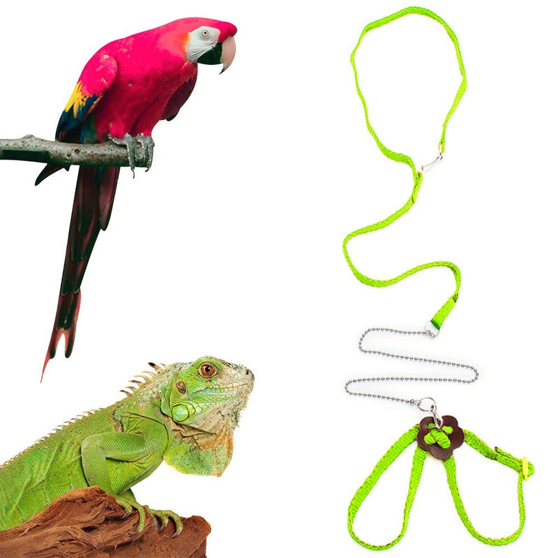 Sawyd Adjustable Reptile Lizard Harness Leash,Turtle Lizard Pet Traction Belt Bearded Dragon Accessories Soft Small Pet Animal Harness Rope -1.2M Green - BeesActive Australia