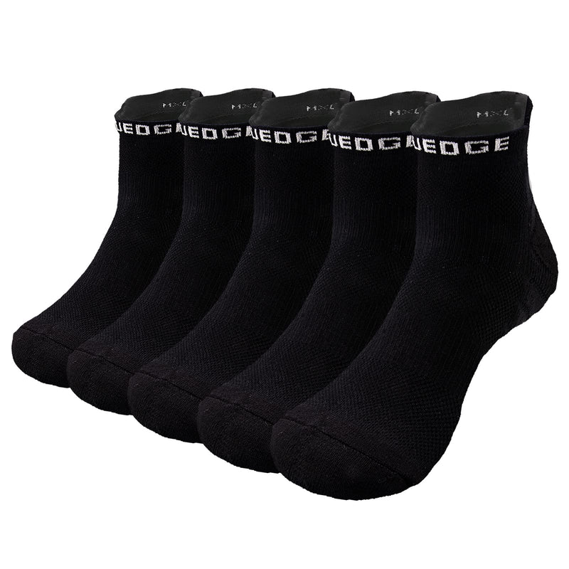 YUEDGE Men's Ankle Running Socks Cushion Low Cut Athletic Socks Gym Fitness Socks For Men Size 6-11 1903black 9-12 - BeesActive Australia