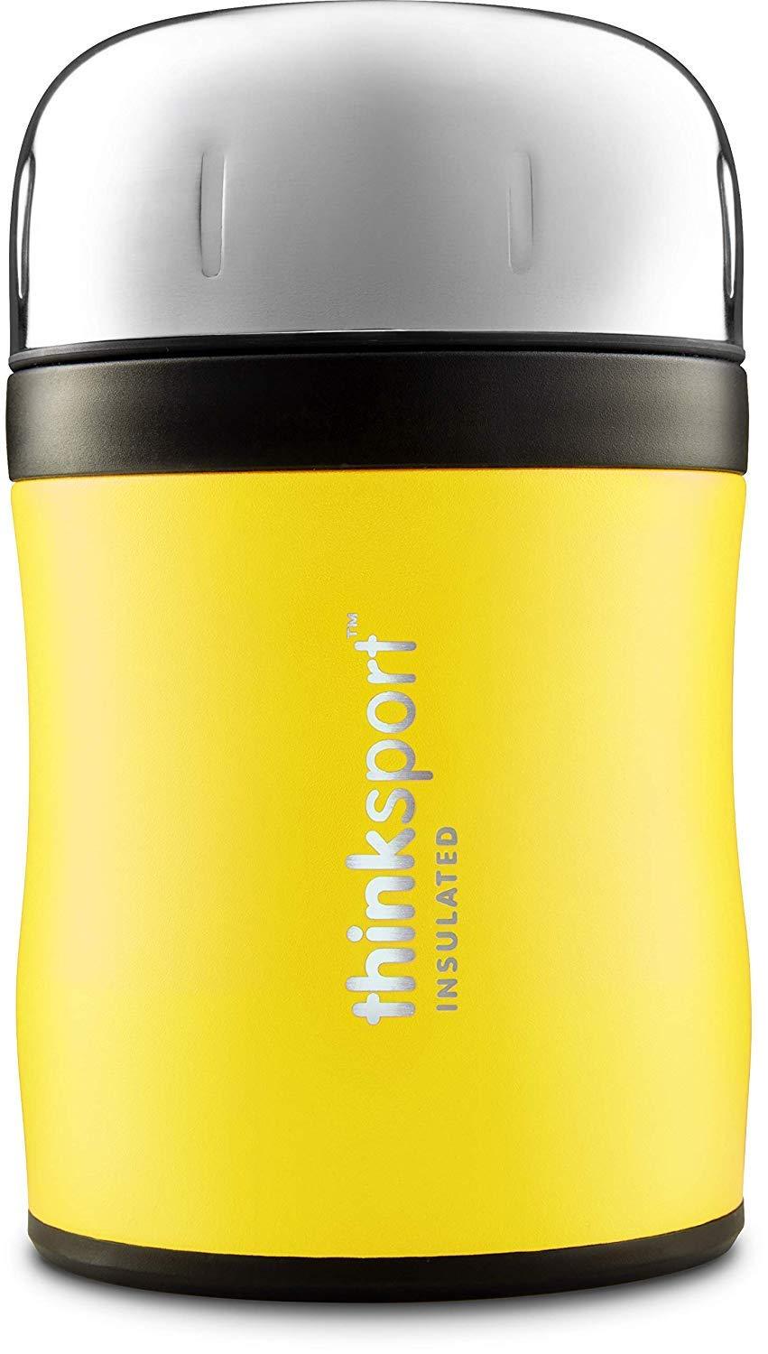 Thinksport 12oz GO4TH Travel Lunch Container with Lid & Folding Spork | Stainless Steel, Triple-Walled Insulated, Vacuum-Sealed, 24 Hrs Cold, 8+ Hrs Hot - Yellow (GO4TH - 350 Yellow) - BeesActive Australia