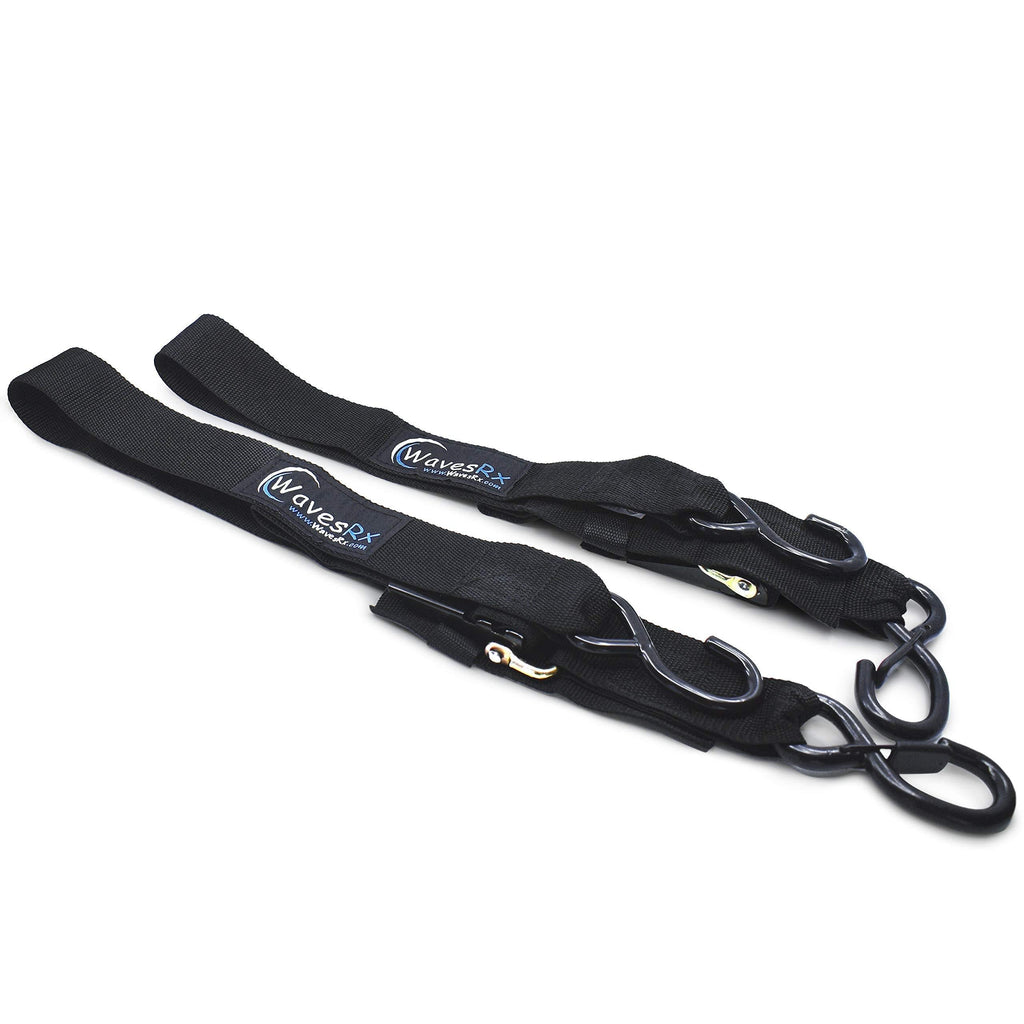 [AUSTRALIA] - WAVESRX Marine Boat Trailer Tie Downs | 1200 LBS Capacity Adjustable Transom Straps with Quick Release Buckles | Securely Transport Your Boat, Pontoon or Jet Ski | Select Your Size and Quantity Below Black 2"x48"(2PK) 