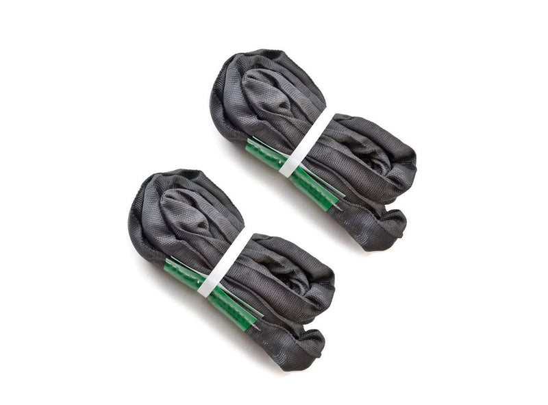 Black Spanset Round Slings 2-Pack for Aerial Hoop Rigging Safety Rated Nylon Sling for Yoga Hammock Aerial Silks Wrap Over Tree Limbs or Beams 1'8"(0.5m) - BeesActive Australia