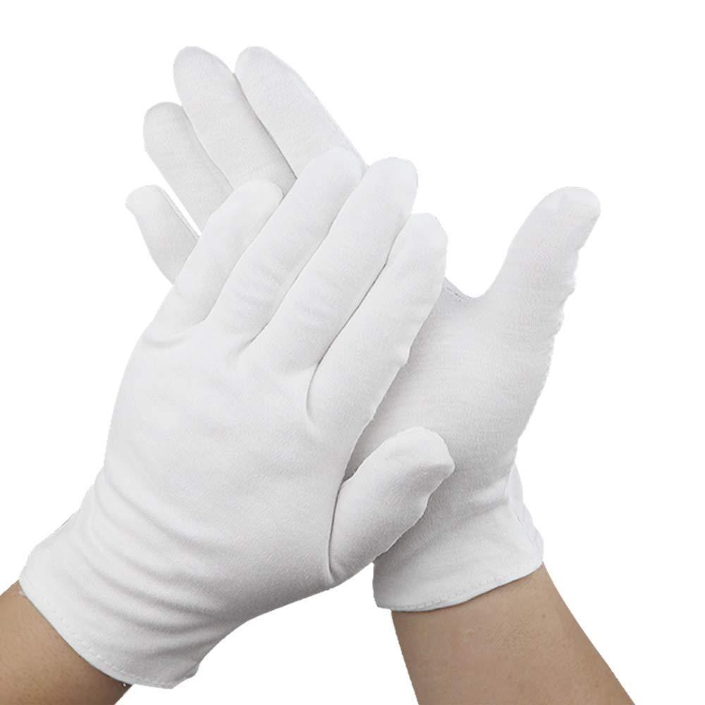 12 Pairs White Cotton Gloves Moisturizing Gloves for Women and Girls (M Size) - BeesActive Australia