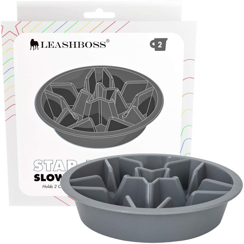 Leashboss Dog Bowl Slow Feeder for Raised Pet Feeders - Maze Food Bowl Compatible with Elevated Diners for Neater Pet Eating (4 Cups - 8.9-9.25 Inch Feeder Holes, Gray) 2 Cup - 7.5-8 Inch Feeder Holes - BeesActive Australia