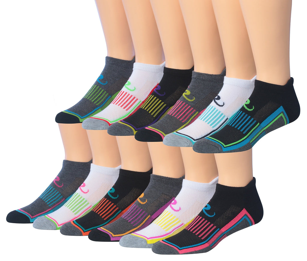 Ronnox Men's 12-Pairs Low Cut Running & Athletic Performance Tab Socks Large-X-Large Arch Stripe - BeesActive Australia