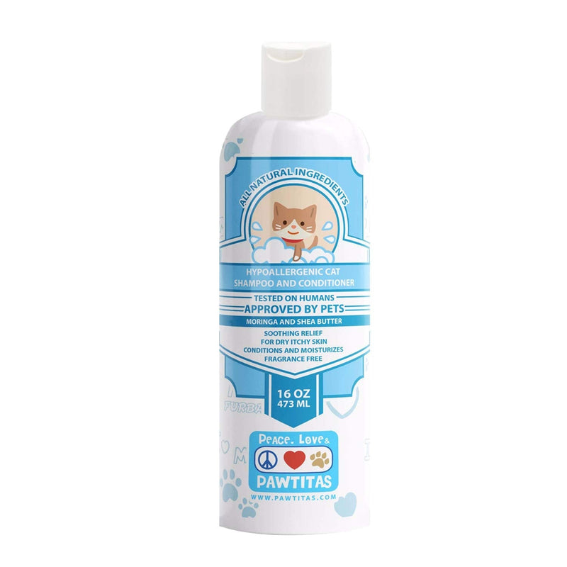 Pawtitas Dog Shampoo and Conditioner Aromatherapy Pet Care Plant Based Made with Certified Organic Natural Herbs, Essential Oil, Colloidal Oatmeal, Puppy Shampoo Deodorant Pet Odor Eliminator 16 Oz Fragance Free - BeesActive Australia
