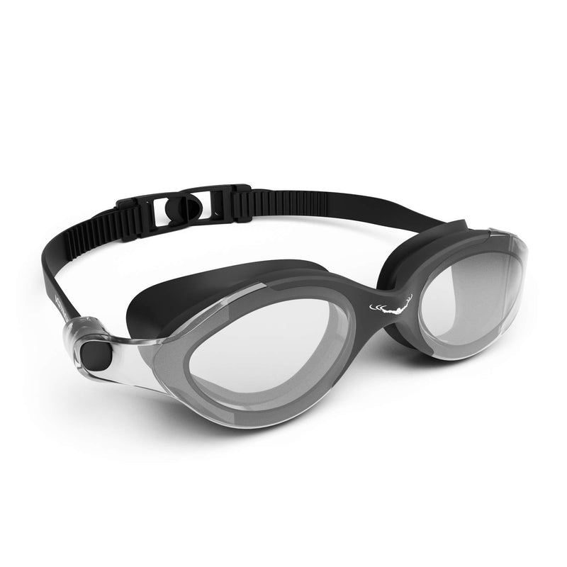 [AUSTRALIA] - AqtivAqua Clear Optics Swim Goggles // Swimming Workouts - Open Water // Indoor - Outdoor Line Black goggles + Black case 