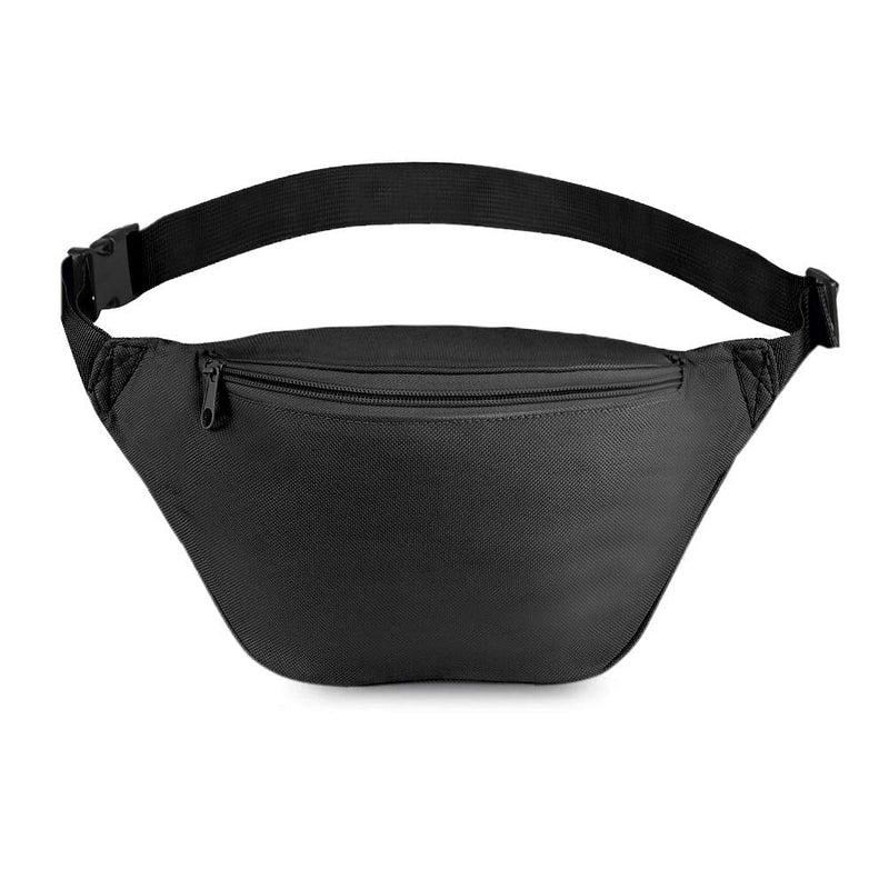 Zip Running Fanny Pack for Women and Men,Canvas Waist Bag with Adjustable Strap for Outdoors Workout Running,Hiking,Traveling,Biking,Rave and Festival 01 Black - BeesActive Australia