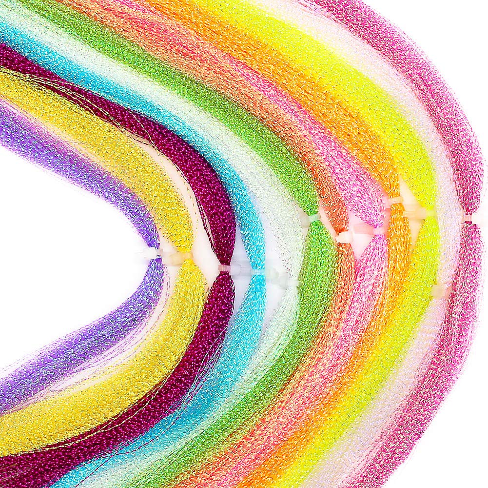 XFISHMAN Fly Tying Materials 12 Colors Krystal Flash Holographic Ripple Flashabou Flies Fishing Lure Making Supplies 1-Dubbin Crystal Flash Set A - BeesActive Australia