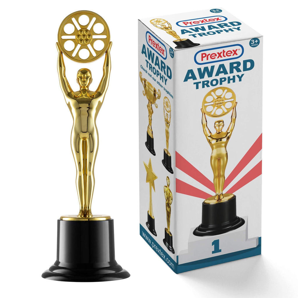 Prextex 10-Inch Gold Movie Buff Award Trophy for Trophy Awards and Party Celebrations, Award Ceremony, and Appreciation Gift, - BeesActive Australia