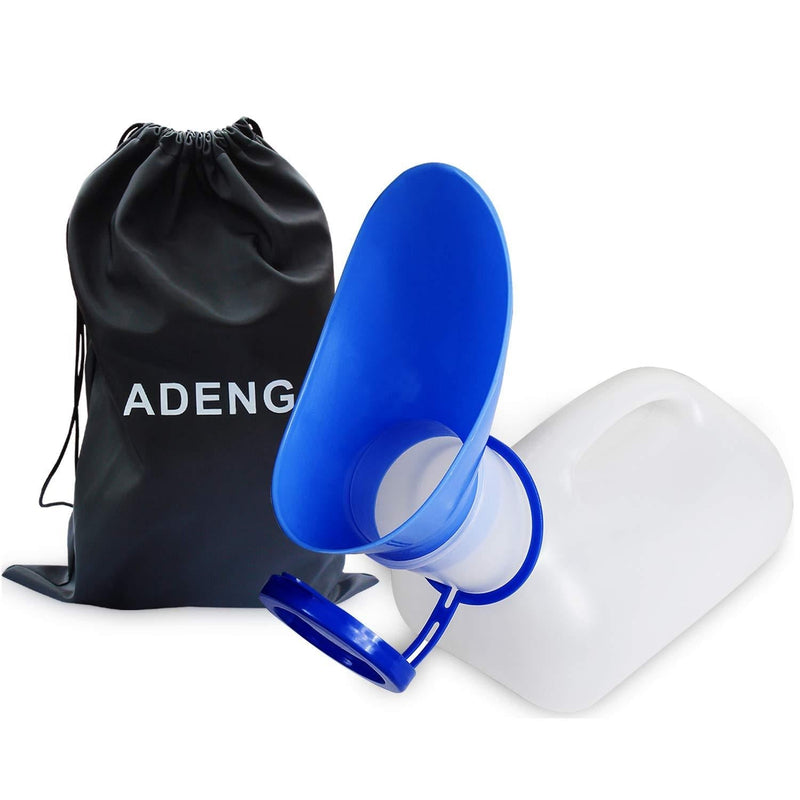 ADENG Unisex Urinal Bottle for Men and Women, Pee Bottle with Lid and Funnel, Travel Urinal Kit for Camping Outdoor, with a Carry Bag - BeesActive Australia