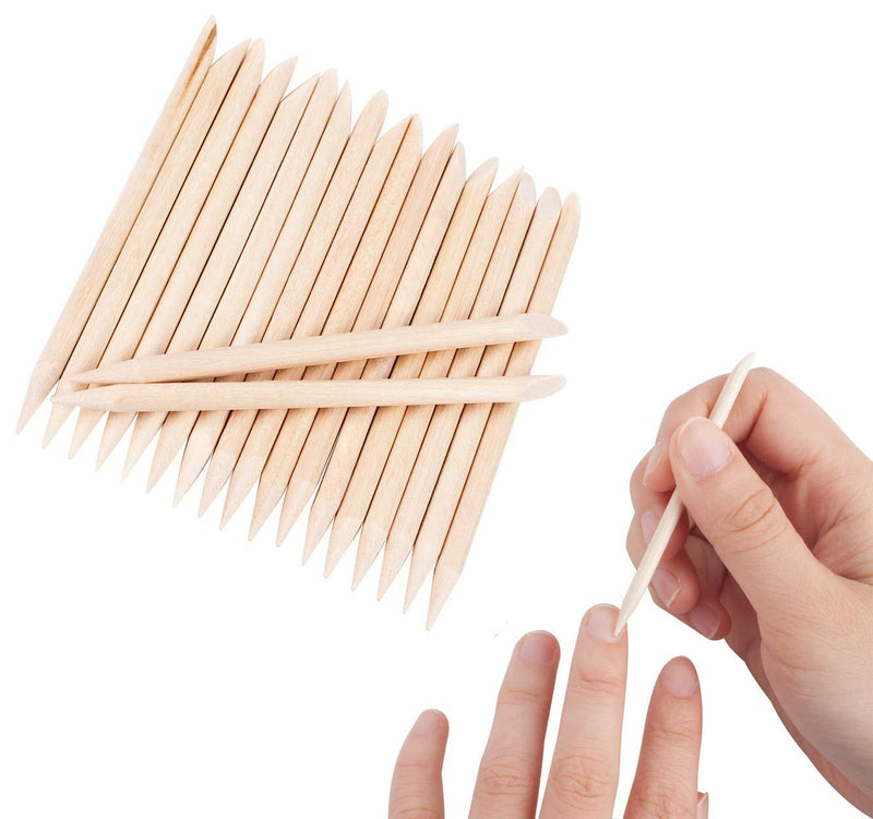 Sowaka 50 Pcs Orange Wood Sticks for Nails Natural Double Sided Multifunctional Wooden Mini Cuticle Pusher Remover Tool Kit for Manicure Pedicure - BeesActive Australia