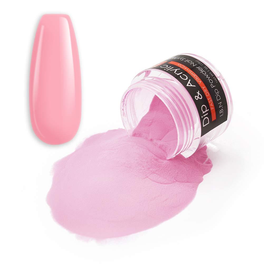 2 in 1 Pink Dip Acrylic Powder (Added Calcium Vitamin) I.B.N Dipping Powder Color 1 Ounce, Non-Toxic & Odor-Free, No Need Nail Lamp Dryer (028) 028 - BeesActive Australia