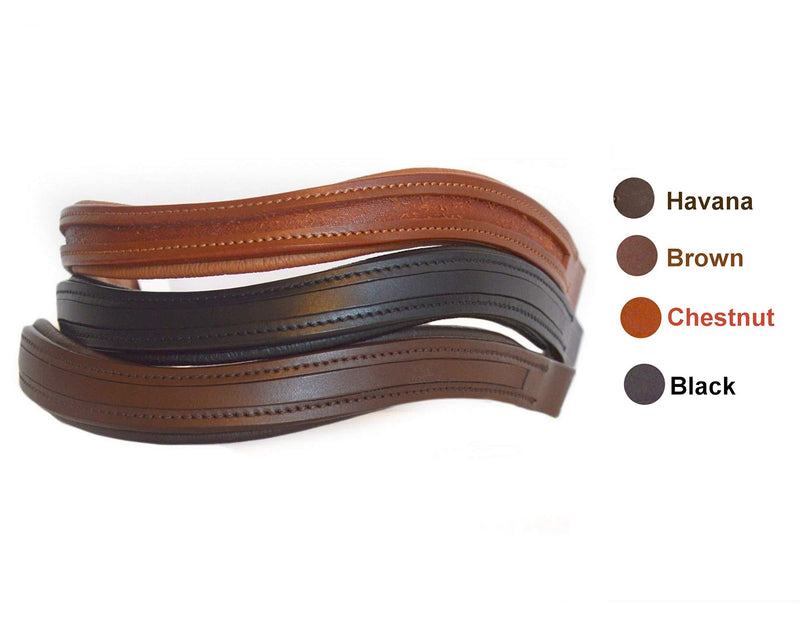 [AUSTRALIA] - 14"/ 15" / 16" / 17" Empty Channel Browbands, Dutch Drop U Shape Havana 16" 