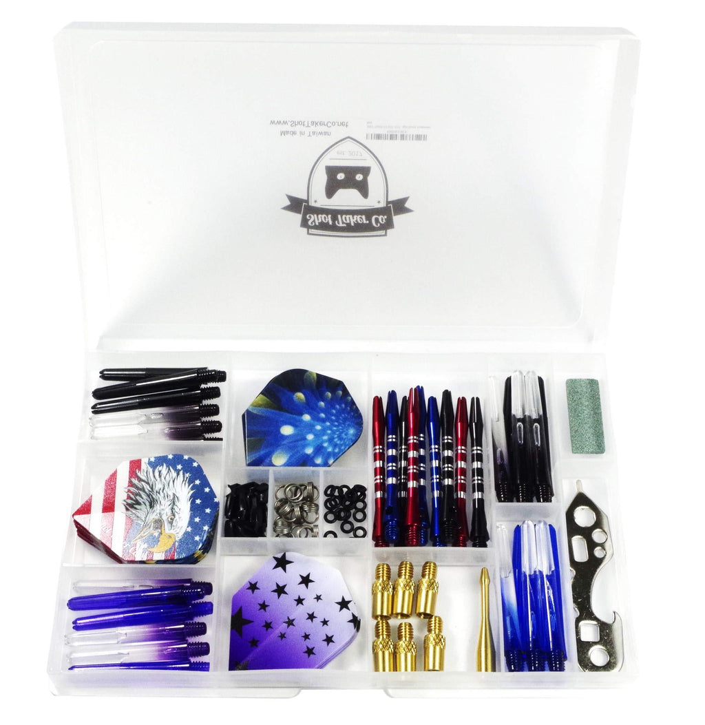 [AUSTRALIA] - SHOT TAKER CO. EST. 2017 Deluxe Darts Tune up Kit Box | Flights, Stems, Toolkits, Sharpener, Box, Shafts, O-Rings, Tridents, Springs, Flight Savers, Accessories. 