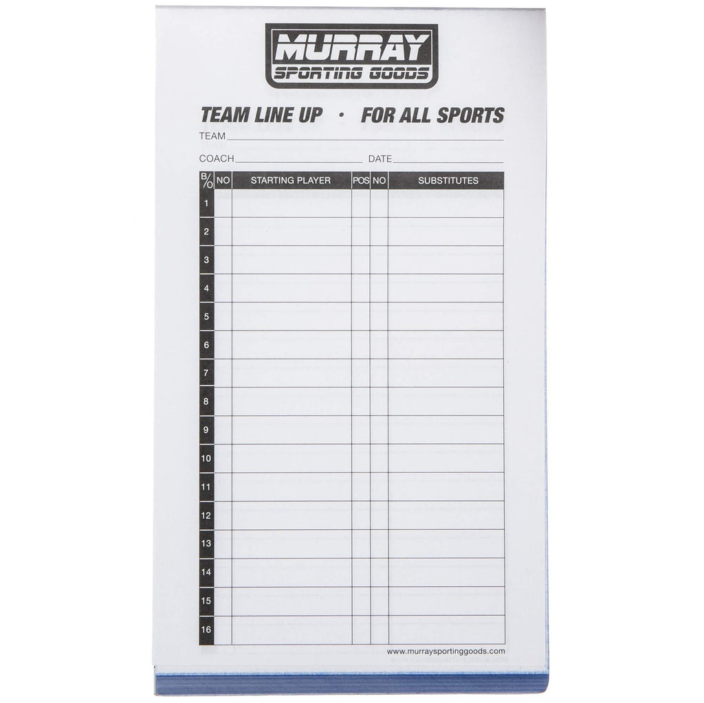 Murray Sporting Goods Baseball/Softball Lineup Cards - 30 Games with 16 Player Lineup - BeesActive Australia