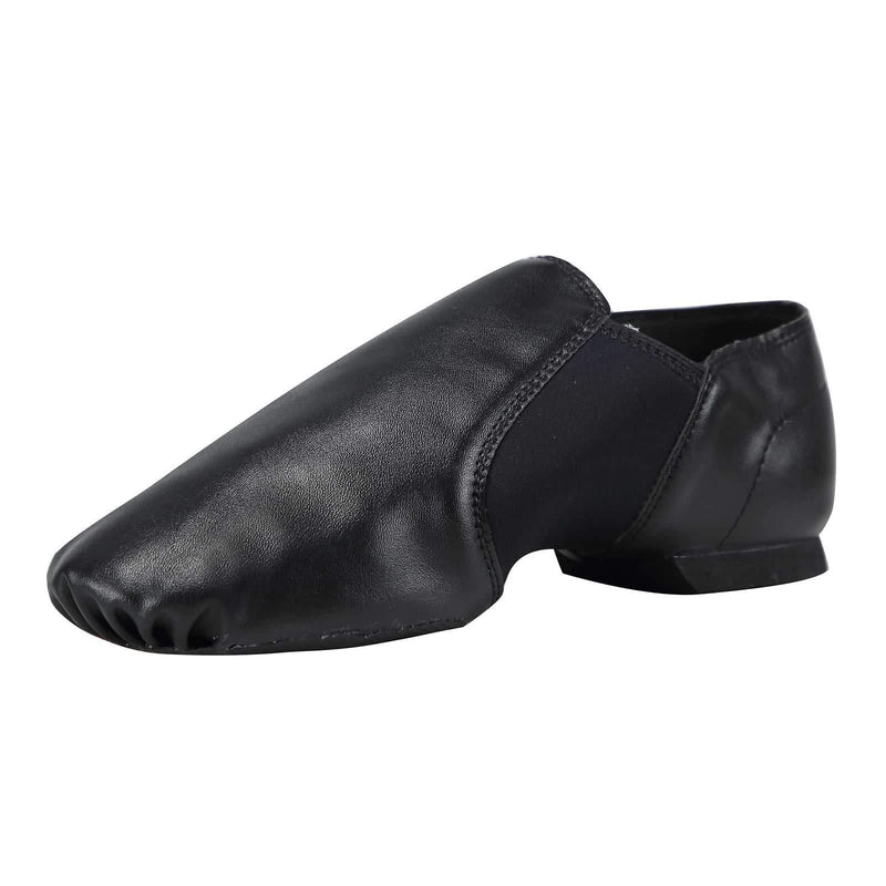 Linodes Unisex 006 PU Leather Upper Slip-on Jazz Shoe for Women and Men's Dance Shoes 4 Women/3.5 Men Black - BeesActive Australia
