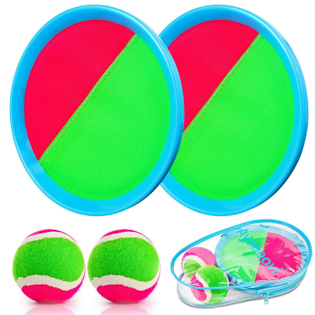 Ayeboovi Toss and Catch Ball Game Outdoor Game for Kids Backyard Games Beach Game for Kids(Upgraded) (2 Paddles 2 Balls) 2 Paddles 2 Balls - BeesActive Australia