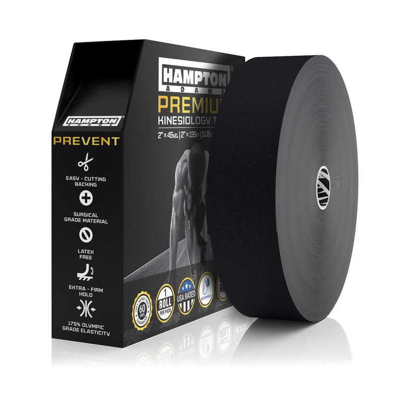 (135 Feet) Bulk Kinesiology Tape Waterproof Roll Sports Therapy Support for Knee, Muscle, Wrist, Shoulder, Back/Original Uncut Premium Therapeutic Elastic & Hypoallergenic Cotton - (Black) - BeesActive Australia