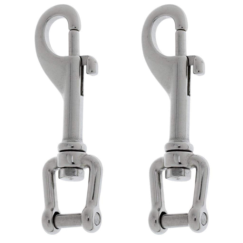 YiMusic 2 Pieces Heavy Duty 316 Stainless Steel Swivel Shackle Bolt Snap Hook Suit for Outdoor Camping Fishing Water Sports Accessories - BeesActive Australia