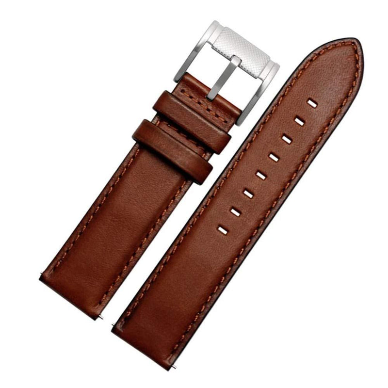 Choco&Man US Timex Calfskin Leather Watch Band Straps Watch Width 20mm 22mm Replacement for Men's Fossil (FS5088 FS5380) TIMEX Watches Brown-4 (silver) - BeesActive Australia