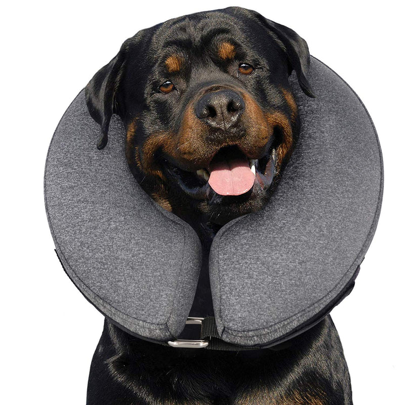 MIDOG Dog Cone Collar for After Surgery, Pet Inflatable Collar Soft Protective Recovery Cone for Dogs and Cats to Prevent Pets from Touching Stitches, Wounds and Rashes X-Large(Neck:18"-24") Grey - BeesActive Australia