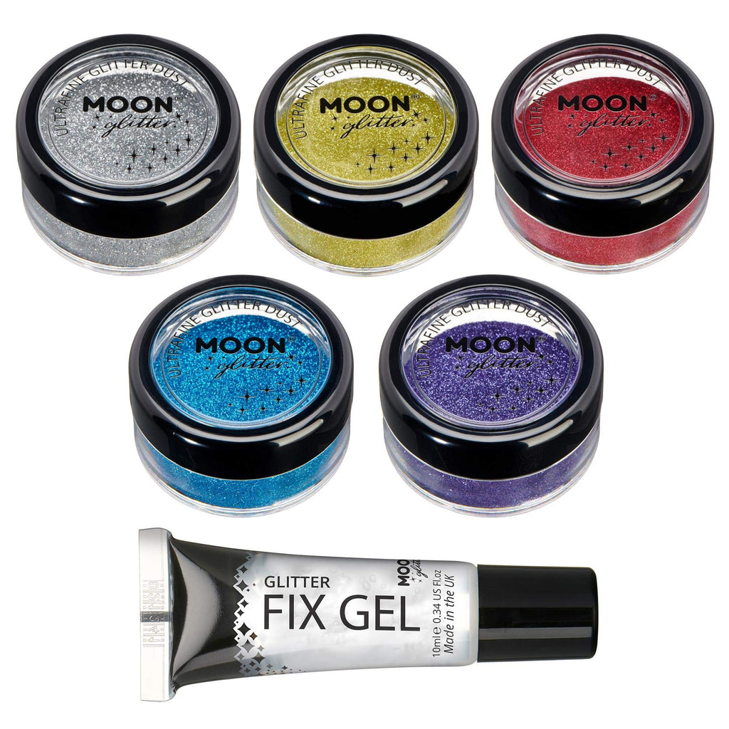 Classic Ultrafine Glitter Dust by Moon Glitter – 100% Cosmetic Glitter for Face, Body, Nails, Hair and Lips - 0.17oz - Set of 5 - BeesActive Australia