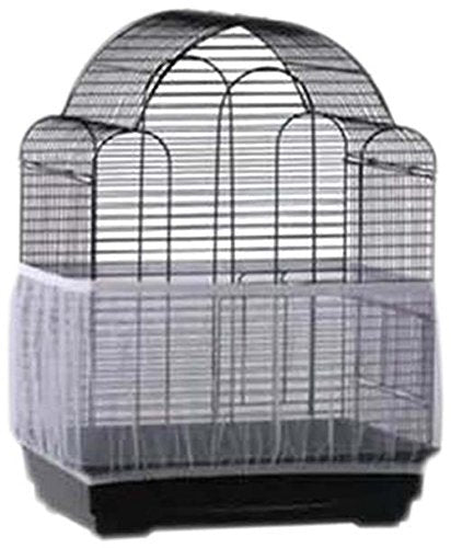 AYNEFY 4 Colors Bird Cage Skirt Large Size Ventilated Soft Nylon Bird Cage Cover Shell Seed Catcher Pet Products 52-98.4inch Circumference Mesh Pet Bird Cage Prevent Seeds from Falling White - BeesActive Australia