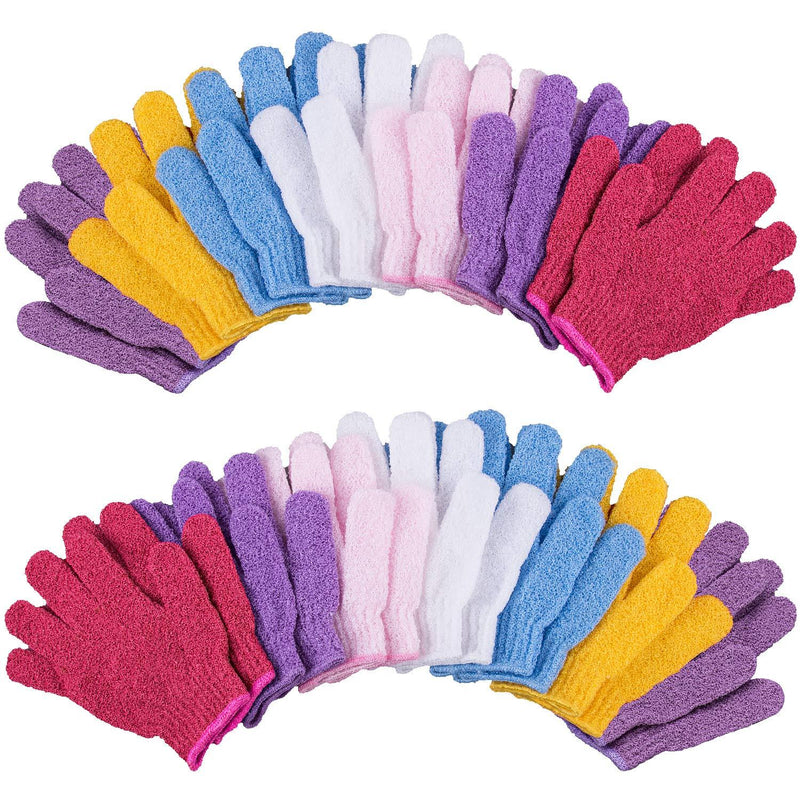 Duufin 14 Pairs Exfoliating Gloves Body Scrub Bath Gloves Exfoliator Body Wash Glove for Shower, Spa, Massage and Body Scrubs Bright Color - BeesActive Australia