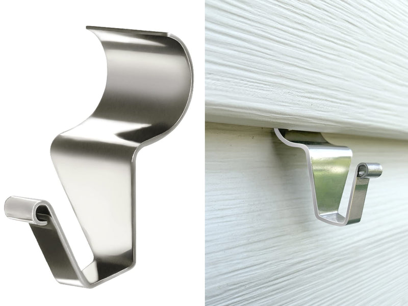 24-Pack Vinyl Siding Hooks Hanger, Heavy Duty Stainless Steel No-Hole Needed Vinyl Siding Clips for Hanging, Vinyl Siding Hooks for Outdoor Decorations (24 Pack) 24 - BeesActive Australia