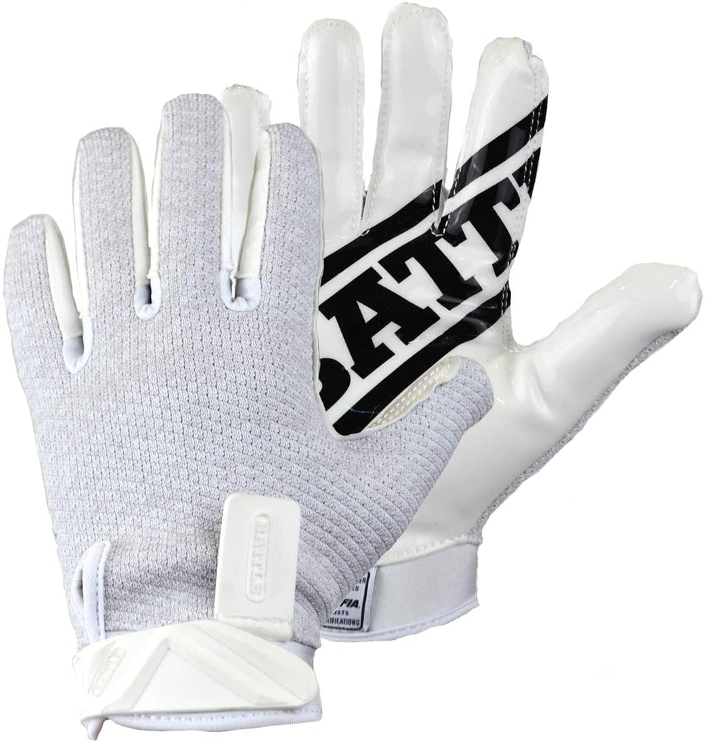 Battle Ultra-Hitch Adult Football Receiver Gloves Adult X-Large White - BeesActive Australia