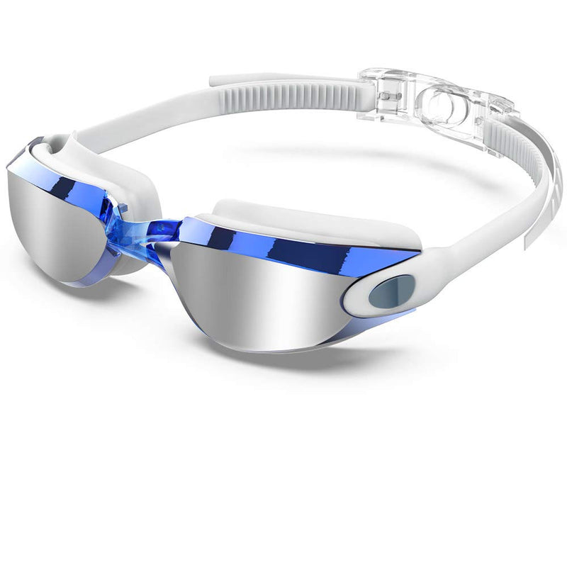 Swim Goggles for Adult Men Women, OMID Anti-Fog No Leaking Swimming Goggles Blue-white With Mirrored Lenses - BeesActive Australia