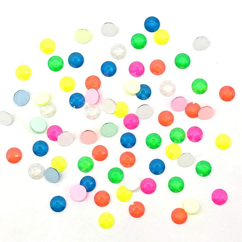 144 pcs Electric Neon Colors Swarovski New 2088 Xirius 16ss Flat Backs Rhinestones Nail Arts 4mm ss16 (Electric Neon Mix) Electric Neon Mix - BeesActive Australia