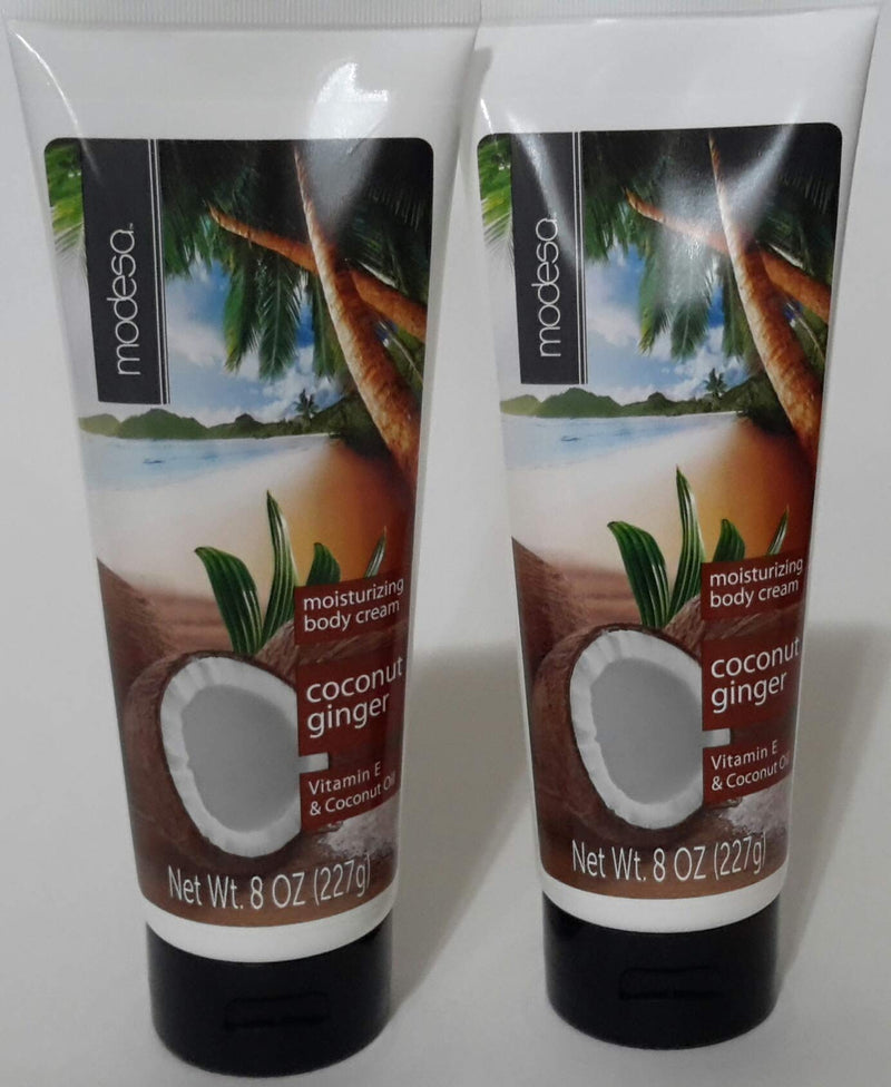 (2) MODESA COCONUT GINGER Moisturizing Body Cream with Vitamin E & Coconut Oil - 8 OZ - BeesActive Australia