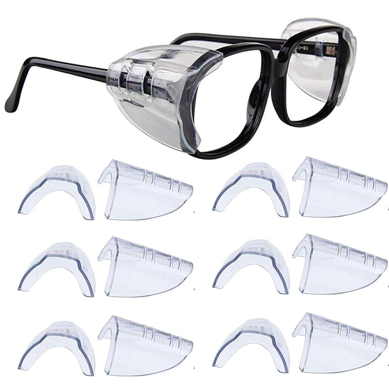 Kwartz 6 Pair Safety Eye Glasses Side Shields Clear Flexible Slip On Shield Fits Small to Medium Eyeglasses - BeesActive Australia