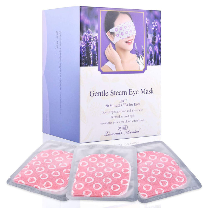 Eye Mask with Hydrating Steam Remove Eye Contour and Black Circle Relieve Eye Stress,Gentle Steam Warming Eye Mask, 16 Sheets (lavendel-fcented) lavendel-fcented - BeesActive Australia