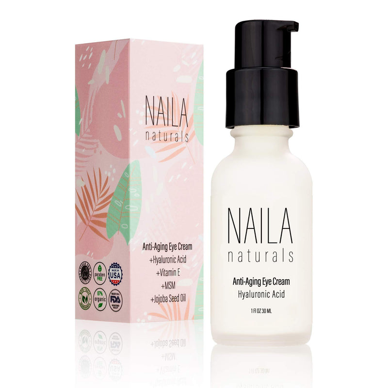 Naila Naturals Anti Aging Eye Cream - Eye Firming Cream And Anti Wrinkle Eye Cream - For Fine Lines, Dark Circles, Puffiness, Bags - ORGANIC Ingredients- Made in USA - BeesActive Australia