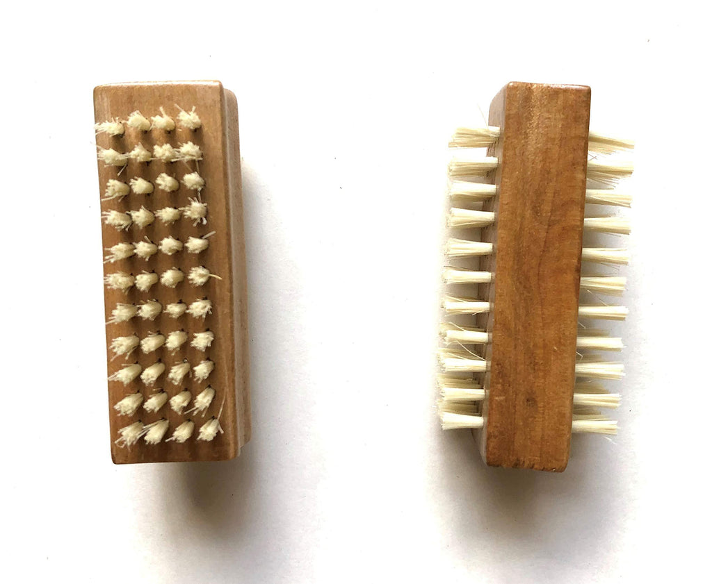 2 pcs/set Two sided Natural Boar Bristle Wooden Manicure Nail Brush (2 pack) - BeesActive Australia