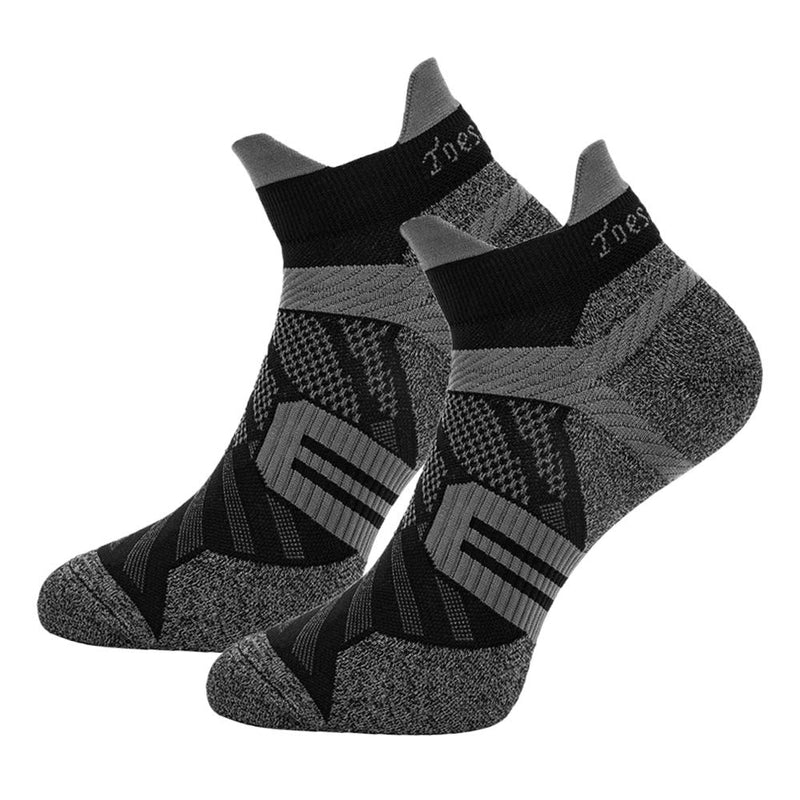 [AUSTRALIA] - Toes&Feet Women's Anti-Sweat Deodorant Thin Ankle Compression Running Socks 2 Pairs Black Medium 