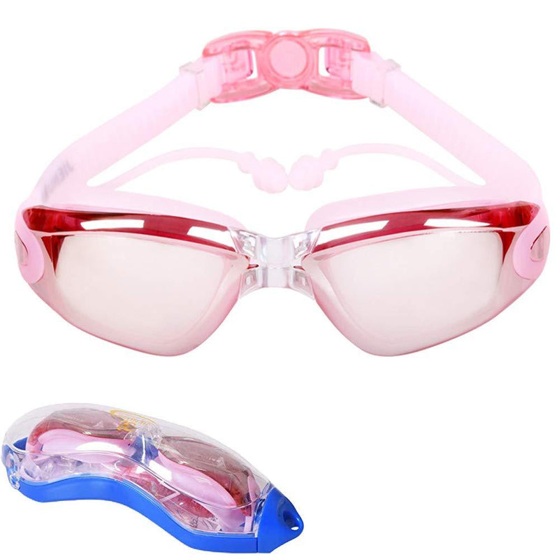 [AUSTRALIA] - WITERY Unisex Myopia Goggles Swimming Goggles Anti Fog UV Protection Silicone Nose Clip Ear Plugs No Leaking Sport Goggles Swimming Glass for Adult Youth Men Women Red 