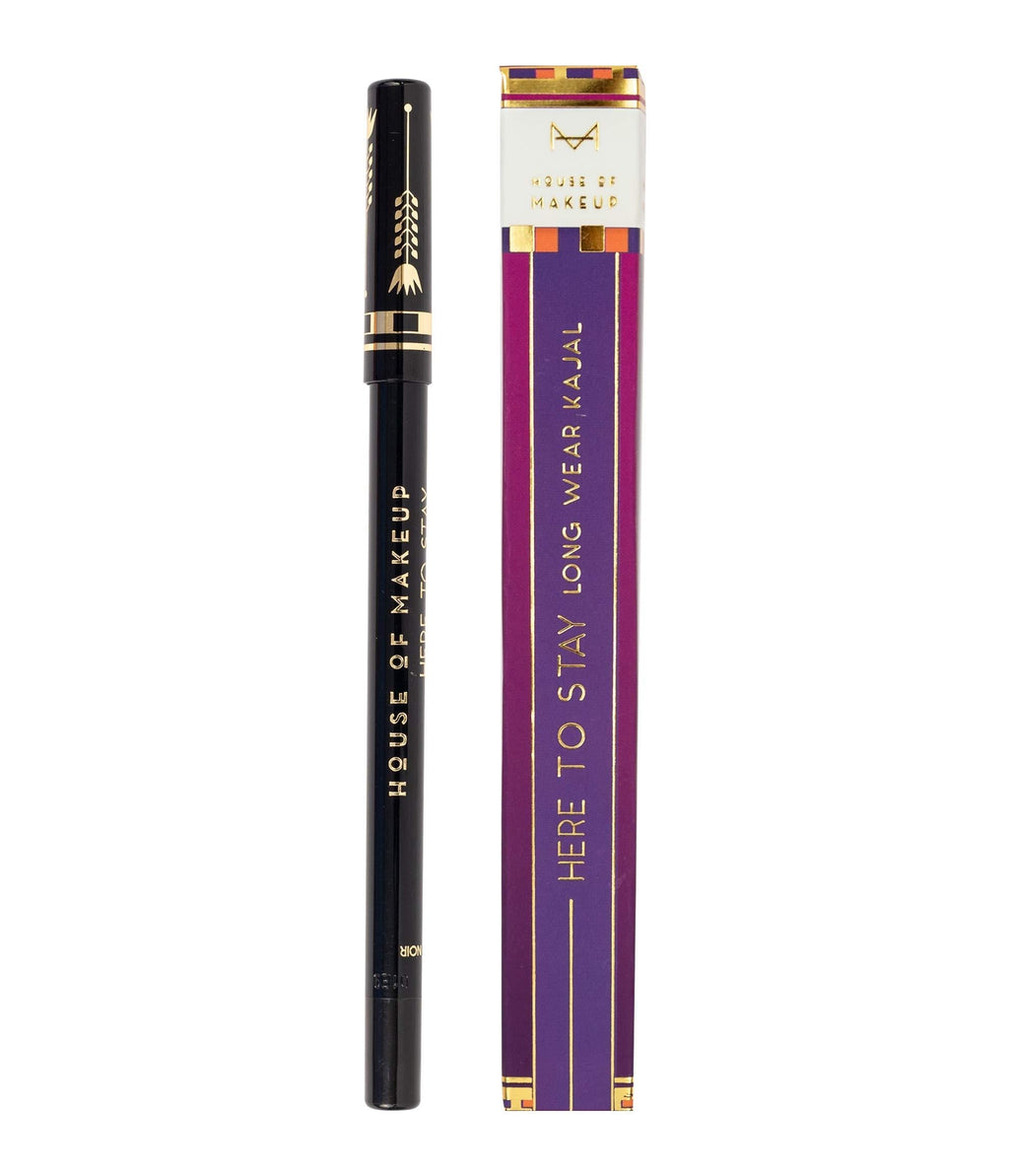 House of Makeup LONGWEAR Waterproof and Smudge-free Black Kajal| HERE TO STAY - NOIR - 24hr Long Stay Intense Kajal Pencil with FREE Sharpener| Ophthalmologist- Tested, Vegan and Animal cruelty Free - BeesActive Australia
