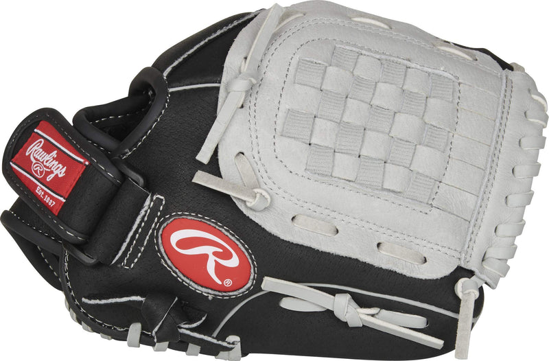 [AUSTRALIA] - Rawlings Sure Catch Youth Baseball Glove Series (9.5-11.5 inch Baseball/Tball Gloves) Right 10.5 inch Black/Gray 