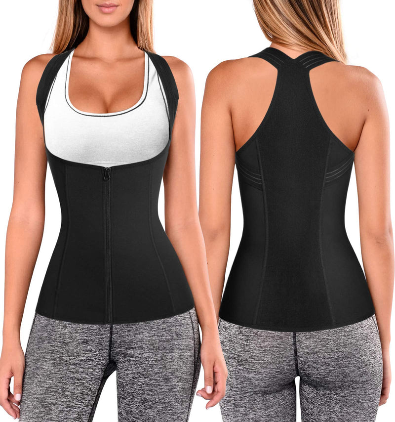 Women Back Braces Posture Corrector Waist Trainer Vest Tummy Control Body Shapers for Spinal Neck Shoulder and Upper Back Support (M, Black) Medium (Pack of 1) - BeesActive Australia