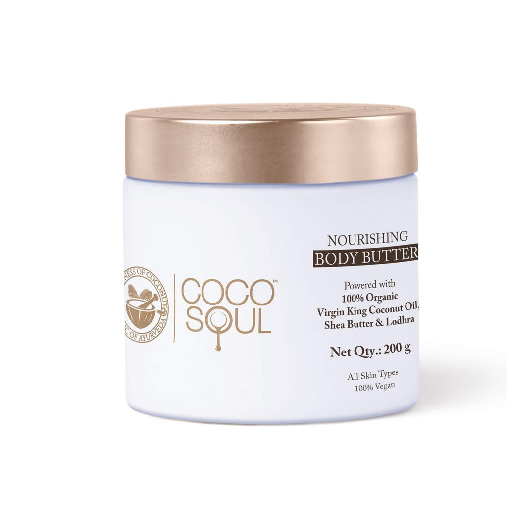 Coco Soul Beauty Nourishing Body Butter With Virgin King Coconut Oil (Vegan, Sulphate & Paraben Free), 200 gm - BeesActive Australia