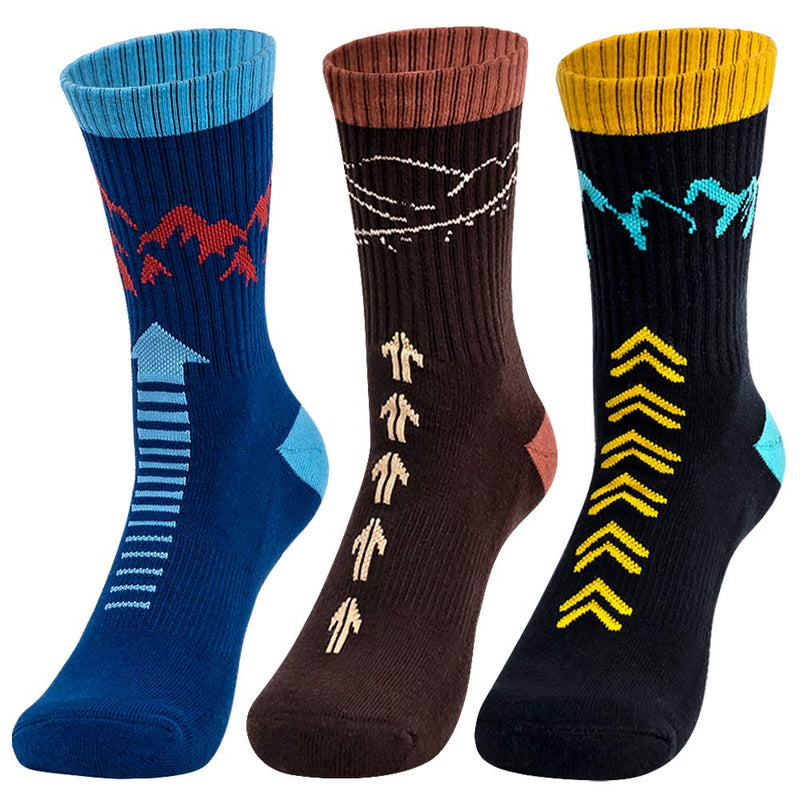 Time May Tell Mens Hiking Socks Moisture Wicking Cushion Crew Socks for Terkking,Outdoor Sports,Performance 2/4 Pack 9-12 Black,blue,brown - BeesActive Australia