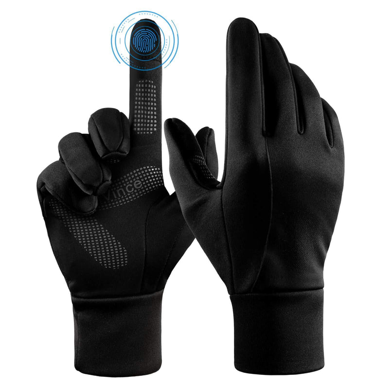 [AUSTRALIA] - Winter Gloves Touch Screen Water Resistant Thermal Glove for Running Cycling Driving Phone Texting Outdoor Hiking Windproof Warm Gifts for Men and Women Black Large (Men) -- X-Large (Women) 