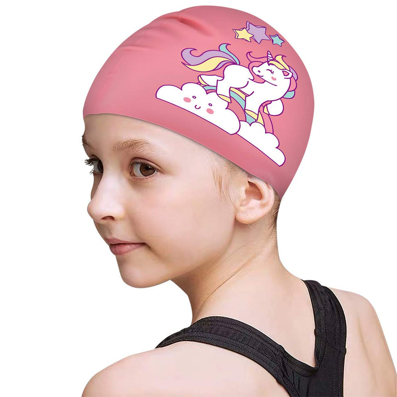 FUNOWN Kids Swim Caps for Kids, Children, Boys and Girls Aged 2-8, Baby Waterproof Bathing Caps for Long and Short Hair - BeesActive Australia
