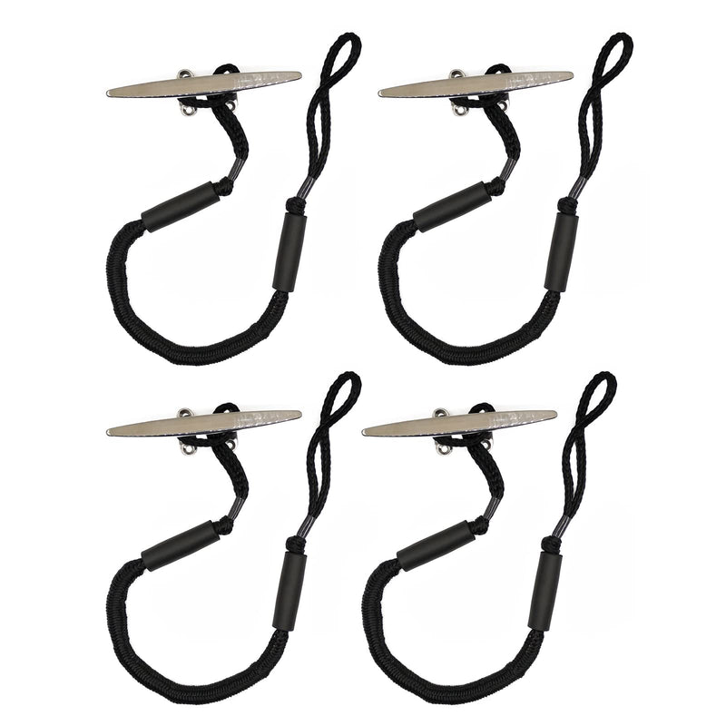 Jranter Bungee Dock Lines, 4 Feet Bungee Shock Cords Bungee Docking Rope Mooring Rope for Boat,PWC,Jet ski,Pontoon,Kayak,Canoe,Power Boat,Watercraft (4 Packs) Black - BeesActive Australia