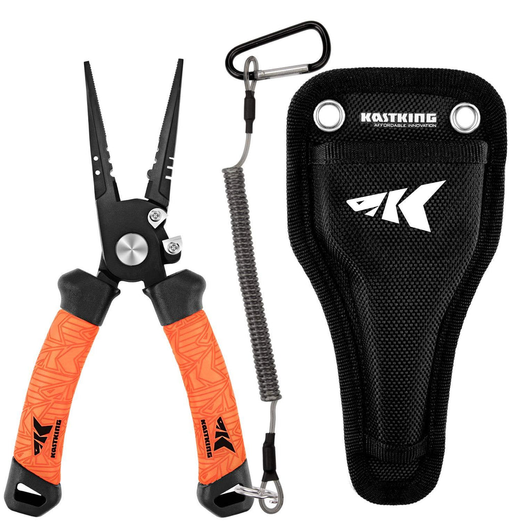 [AUSTRALIA] - KastKing Speed Demon Pro Fishing Pliers, 420 Stainless Steel, Fishing Tools, Saltwater Resistant Fishing Gear, Tungsten Carbide Cutters, Corrosion Resistant Teflon Coating, SuperPolymer Grip Handles 7.5 Inch Straight Nose 